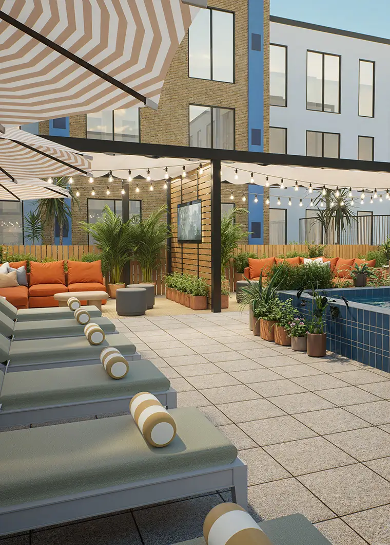 outdoor lounge area