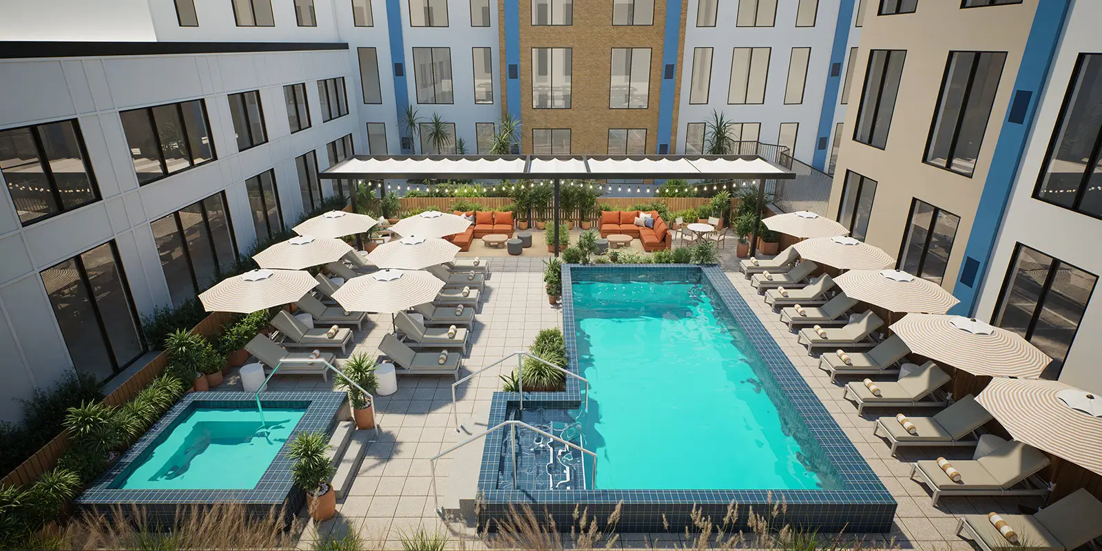 resort style pool and spa